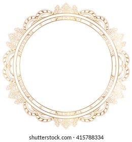 Round lace border frame silhouettes. Can be used for decoration and design photo frame, menu, card, scrapbook, album. Vector Illustration.