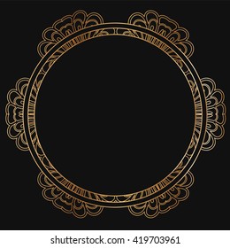 Round lace border frame silhouettes. Can be used for decoration and design photo frame, menu, card, scrapbook, album. Vector Illustration.
