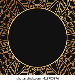 Round lace border frame silhouettes. Can be used for decoration and design photo frame, menu, card, scrapbook, album. Vector Illustration.
