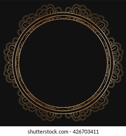 Round lace border frame silhouettes. Can be used for decoration and design photo frame, menu, card, scrapbook, album. Vector Illustration.