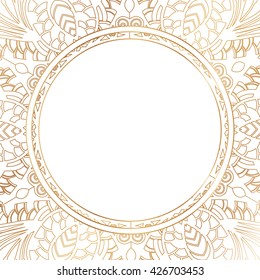 Round lace border frame silhouettes. Can be used for decoration and design photo frame, menu, card, scrapbook, album. Vector Illustration.