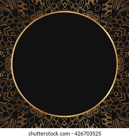 Round lace border frame silhouettes. Can be used for decoration and design photo frame, menu, card, scrapbook, album. Vector Illustration.