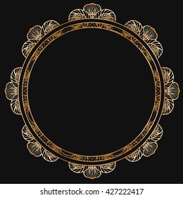 Round lace border frame silhouettes. Can be used for decoration and design photo frame, menu, card, scrapbook, album. Vector Illustration