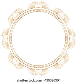 Round lace border frame silhouettes. Can be used for decoration and design photo frame, menu, card, scrapbook, album. Vector Illustration