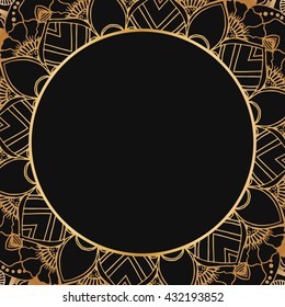 Round lace border frame silhouettes. Can be used for decoration and design photo frame, menu, card, scrapbook, album. Vector Illustration.