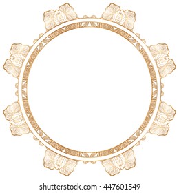 Round lace border frame silhouettes. Can be used for decoration and design photo frame, menu, card, scrapbook, album. Vector Illustration.