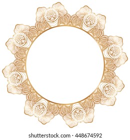 Round lace border frame silhouettes. Can be used for decoration and design photo frame, menu, card, scrapbook, album. Vector Illustration.
