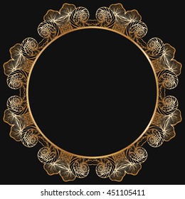 Round lace border frame silhouettes. Can be used for decoration and design photo frame, menu, card, scrapbook, album. Vector Illustration.