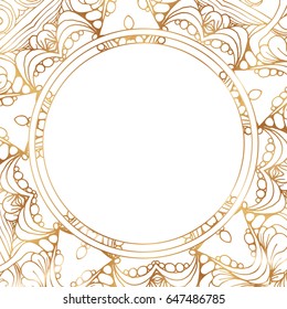 Round lace border frame silhouettes. Can be used for decoration and design photo frame, menu, card, scrapbook, album. Vector Illustration.