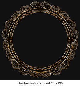 Round lace border frame silhouettes. Can be used for decoration and design photo frame, menu, card, scrapbook, album. Vector Illustration.