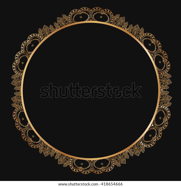 Round Lace Border Frame Silhouettes Can Stock Vector (Royalty Free ...