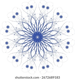 Encaje redondo con Elementos de damasco y arabescos.
