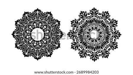Round lace with damask and arabesque elements.