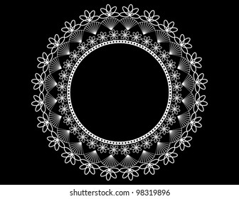 Round Lace Doily on Black