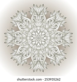 Round lace element on a light background.