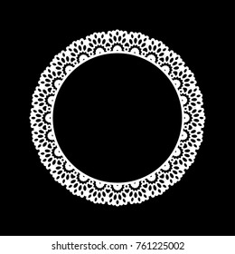 Round lace frame, vector design element