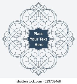 Round lace frame, white lace doily, greeting card or invitation, with blank place for your text. Vector illustration.
