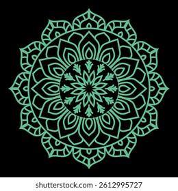 Round lace mandala pattern vector ornament