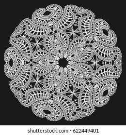 Round lace napkin.