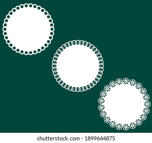 Runde Spitzen-Servietten. Vektorgrafik-Kollektion