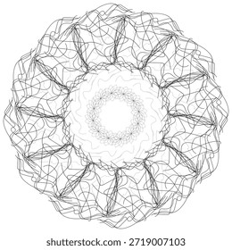 Round lace pattern background vector with intricate details and elegant design, perfect for decorative projects, invitations, wallpapers, and creative visuals.
