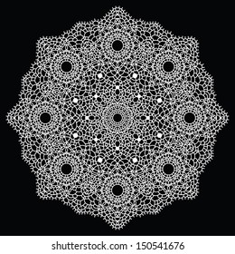  Round lace pattern. Mandala. Vintage handmade doily. Vector illustration.