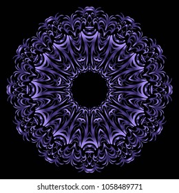Round lace pattern for paisley , circle background with floral style. vector illustration. purple color