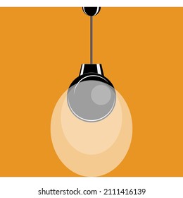 Sombra redonda para la luz total. Una lámpara para iluminar la habitación. Lámpara de techo dentro de la casa. Icono de vector, negro, plano complejo