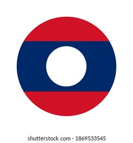 Round Laos Flag Background and Icon Free Vector