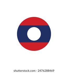 Round Laos flag emblem design element