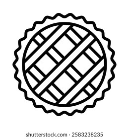 Round lattice pie icon, simple vector illustration. Editable stroke.