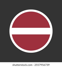 Round Latvia flag emblem design element