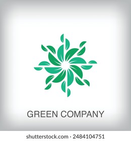 Round leaf formation plant, modern logo. Unique color transitions. Nature and boutique life company logo template. vector