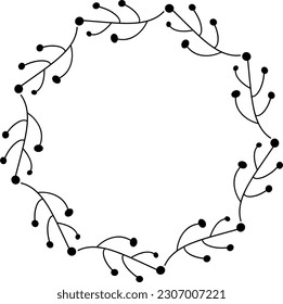 Round leaf frame clip art