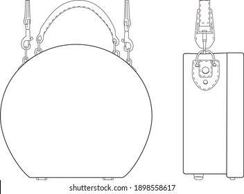 Rundlederhandtasche mit klassischer Silhouette