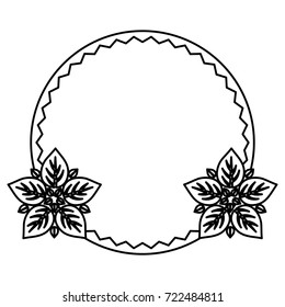 round leaves frame  vector illustration