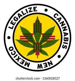 Round Legalize Cannabis New Mexico Flag Clipart 2