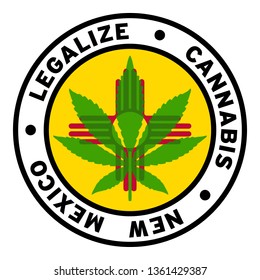 Round Legalize Cannabis New Mexico Flag Clipart