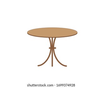 Round legged table. Icon, vector.