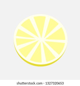 Round lemon slice illustration. Fruit, half of lemeon, cooking. Food concept. Vector illustration can be used for topics like fruits, natural food, eco production