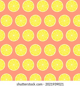 Round lemon slice pattern with pink background