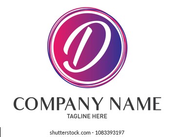 Round Letter D Logo Gradient Trendy Modern Template Design