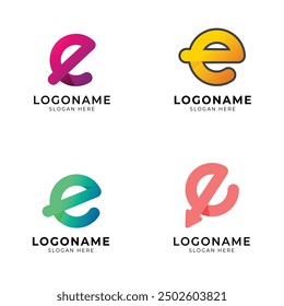 round letter e logo set