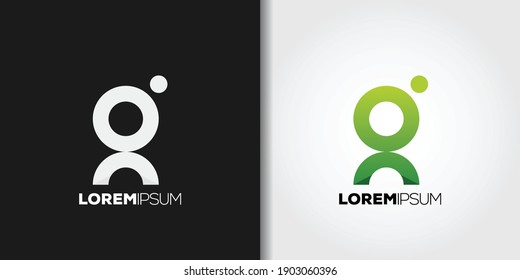 Round Letter G Logo Set Idea Template Vector