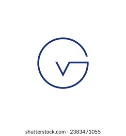 Round letter gv logo design vector royalty free image template 