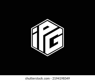 Round Letter IPG Logo Simple Design Concept Vector Symbol illustration.