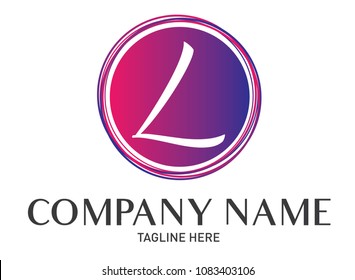 Round Letter L Logo Gradient Trendy Modern Template Design