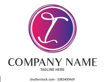 Round Letter I Logo Gradient Trendy Modern Template Design