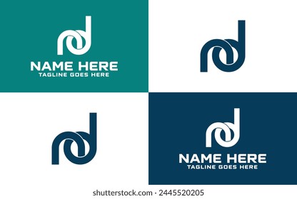 round letter nd logo design connected
