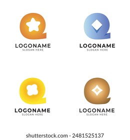 round letter q logo set